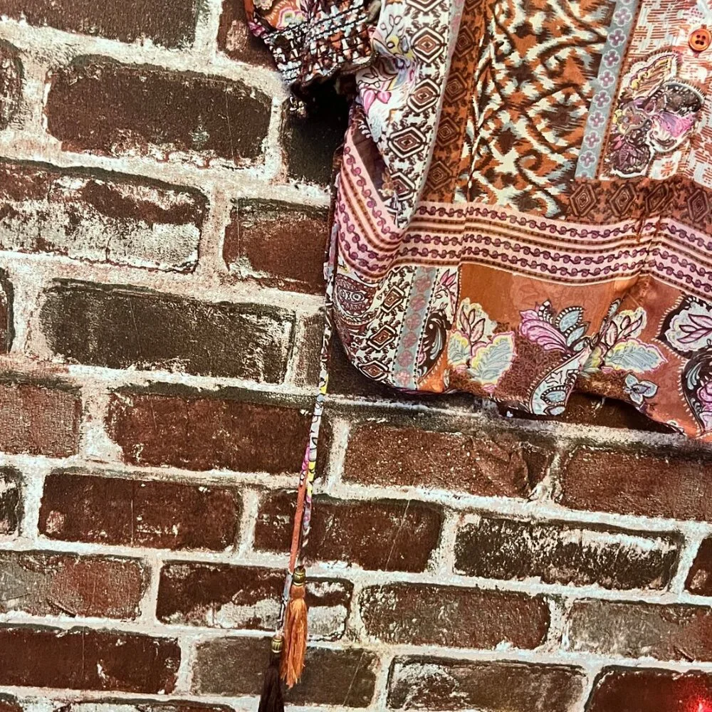 Cream Brand Boho Paisley Button Up Shirt - Size 36 (US Small) - Picture 3 of 9